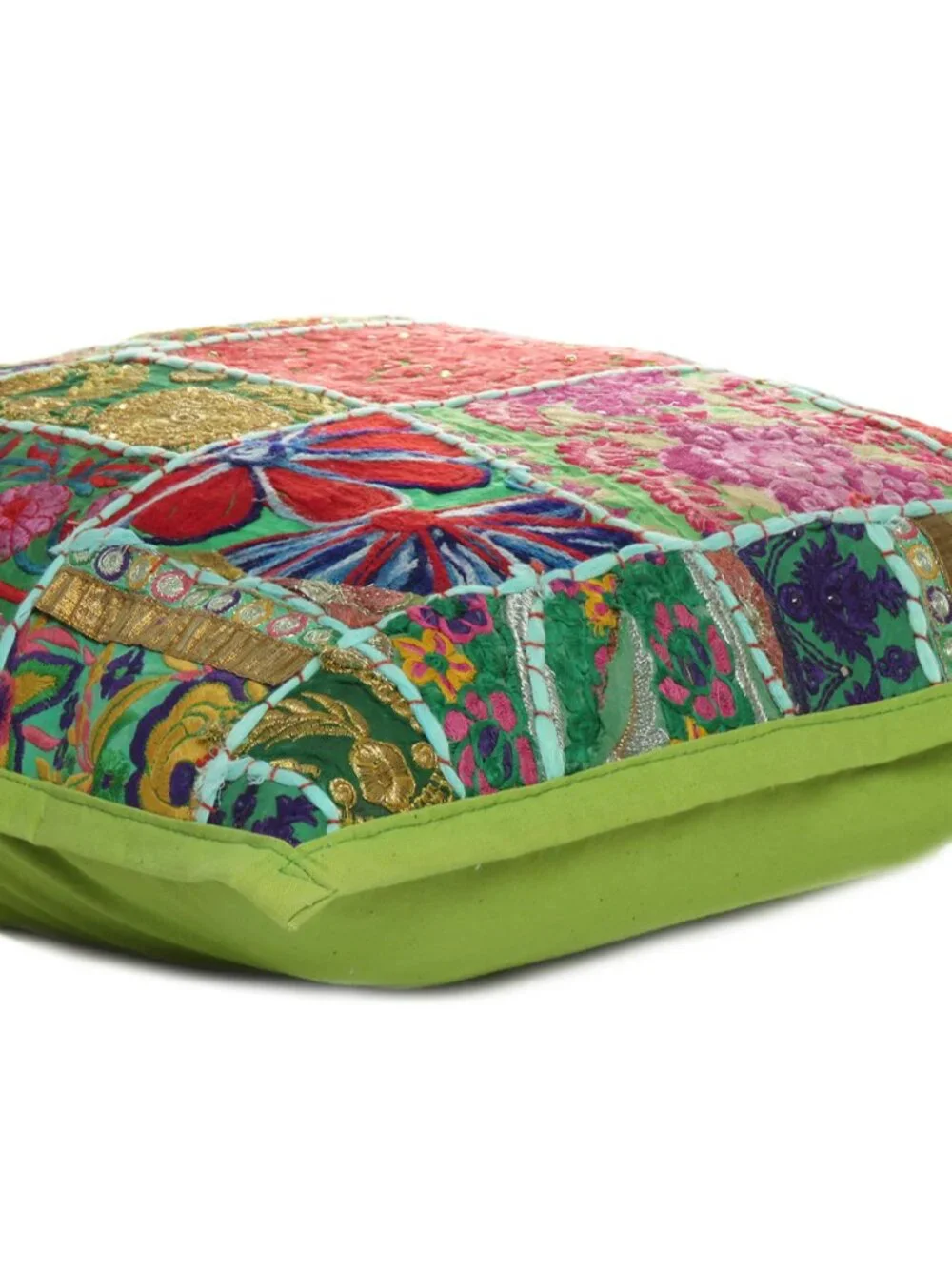 Oussum Cushion Cover Cotton Patchwork Square Green Pillow Case Set Of 1